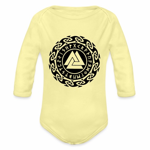 Viking Rune Valknut Wotansknot Gift Ideas - Organic Long Sleeve Baby Bodysuit