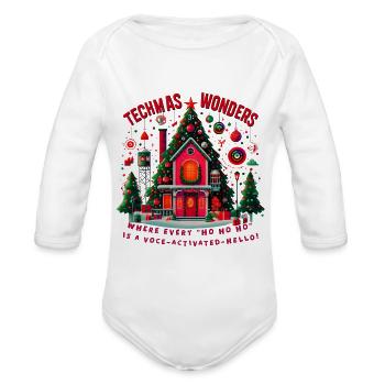 Ho-ho-ho, homes on command! Techmas gifts! - Organic Long Sleeve Baby Bodysuit - white - Front