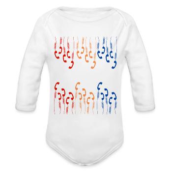 old phone - Organic Long Sleeve Baby Bodysuit - white - Front