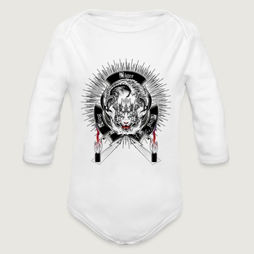 White Tiger King by Xzendor7 - Organic Long Sleeve Baby Bodysuit