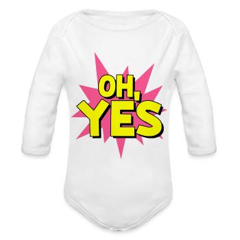 OHYES trending - Organic Long Sleeve Baby Bodysuit - white - Front