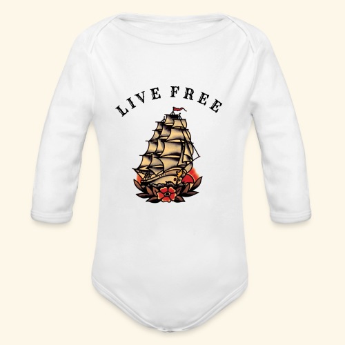 LIVE FREE - Organic Long Sleeve Baby Bodysuit