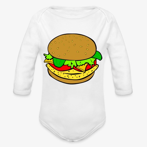 Comic Burger - Organic Long Sleeve Baby Bodysuit