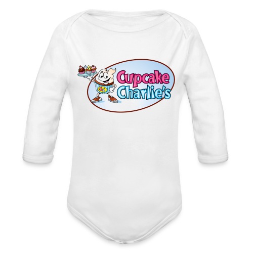 Cupcake Charlie's Logo - Organic Long Sleeve Baby Bodysuit