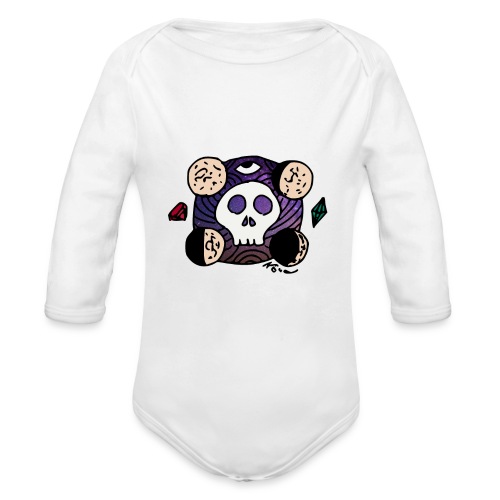 Moon Skull from Outer Space - Organic Long Sleeve Baby Bodysuit