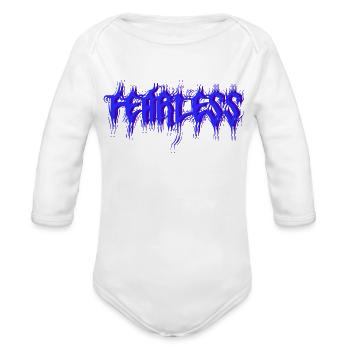 FEARLESS Logo Art - Organic Long Sleeve Baby Bodysuit - white - Front