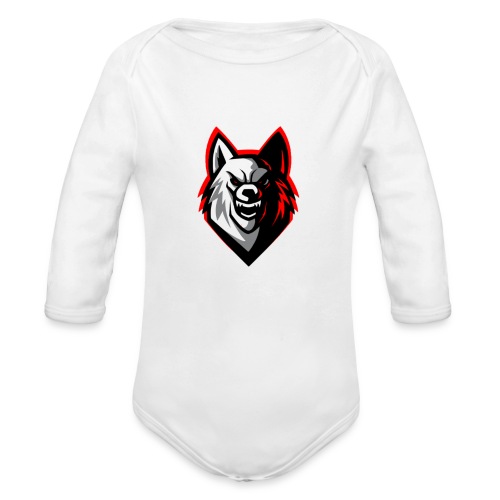 clean wolf logo by akther brothers no watermark - Organic Long Sleeve Baby Bodysuit