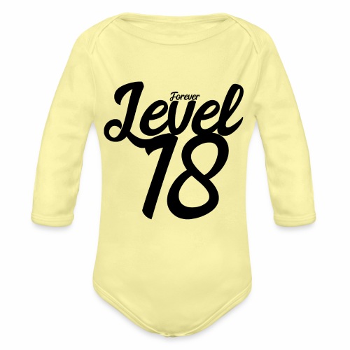 Forever Level 18 Gamer Birthday Gift Ideas - Organic Long Sleeve Baby Bodysuit