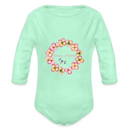 Traveling Herbalista Design pink - Organic Long Sleeve Baby Bodysuit