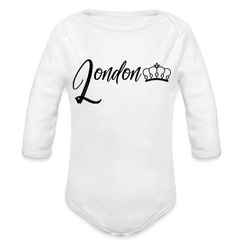 London - Organic Long Sleeve Baby Bodysuit - white - Front