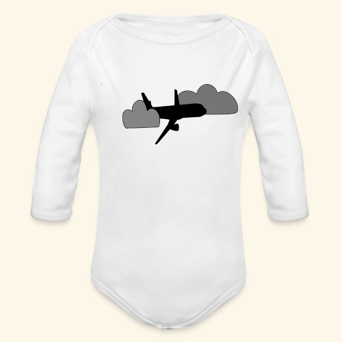plane - Organic Long Sleeve Baby Bodysuit