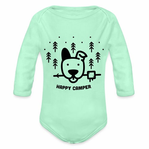 Happy Camping Dog - Organic Long Sleeve Baby Bodysuit