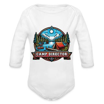 Camp Director Counselor Adventure Camp Manager - Organic Long Sleeve Baby Bodysuit - white - Front