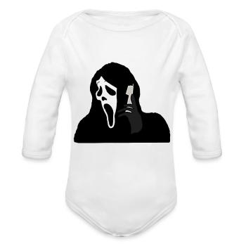 Ghostface Phone Call - Organic Long Sleeve Baby Bodysuit - white - Front