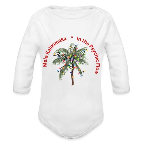 Carolan Christmas palm tree design - Organic Long Sleeve Baby Bodysuit