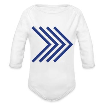 arrow - Organic Long Sleeve Baby Bodysuit - white - Front