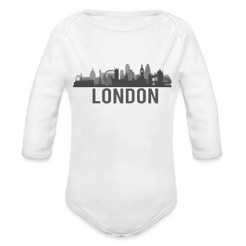 London - Organic Long Sleeve Baby Bodysuit - white - Front