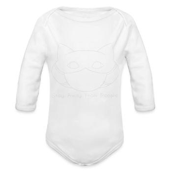 Stay Away from People - Organic Long Sleeve Baby Bodysuit - white - Front
