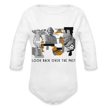 Look Back Over The Past Statues - Organic Long Sleeve Baby Bodysuit - white - Front