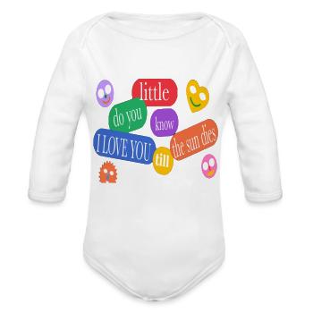 Little - Organic Long Sleeve Baby Bodysuit - white - Front