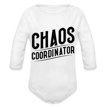 Chaos Coordinator - Organic Long Sleeve Baby Bodysuit - white - Front