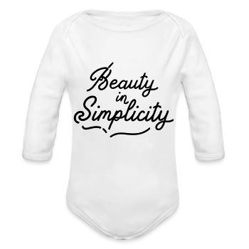 Beauty in Simplicity - Organic Long Sleeve Baby Bodysuit - white - Front
