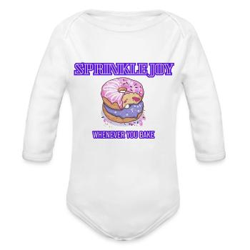 sprinkle joy - Organic Long Sleeve Baby Bodysuit - white - Front