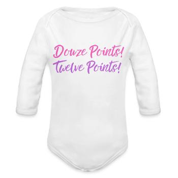 Eurovision song contest douze point twelve point - Organic Long Sleeve Baby Bodysuit - white - Front