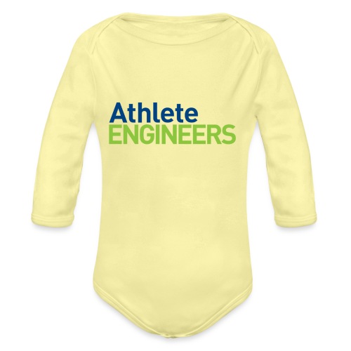 Athlete Engineers - Stacked Text - Organic Long Sleeve Baby Bodysuit