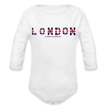 LONDON - Organic Long Sleeve Baby Bodysuit - white - Front