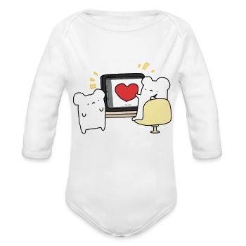 Artistic Love - Organic Long Sleeve Baby Bodysuit - white - Front