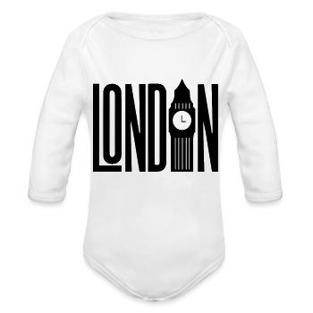 London 2025 - Organic Long Sleeve Baby Bodysuit - white - Front