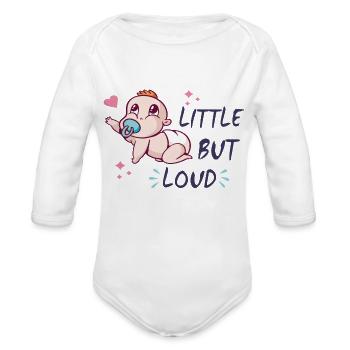 Little But Loud - Organic Long Sleeve Baby Bodysuit - white - Front