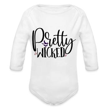 Pretty Wicked - Organic Long Sleeve Baby Bodysuit - white - Front
