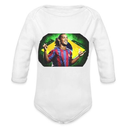 Ronaldinho Brazil/Barca print - Organic Long Sleeve Baby Bodysuit