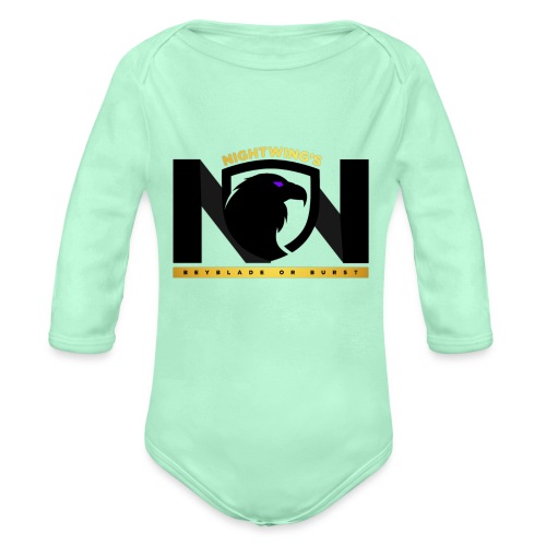Nightwing All Black Logo - Organic Long Sleeve Baby Bodysuit