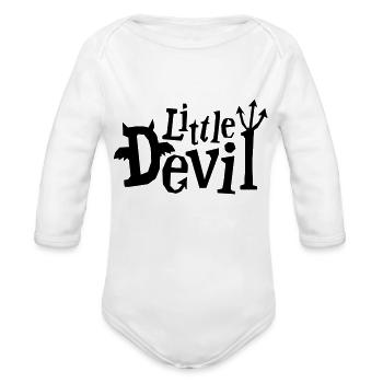 Little Devil - Organic Long Sleeve Baby Bodysuit - white - Front