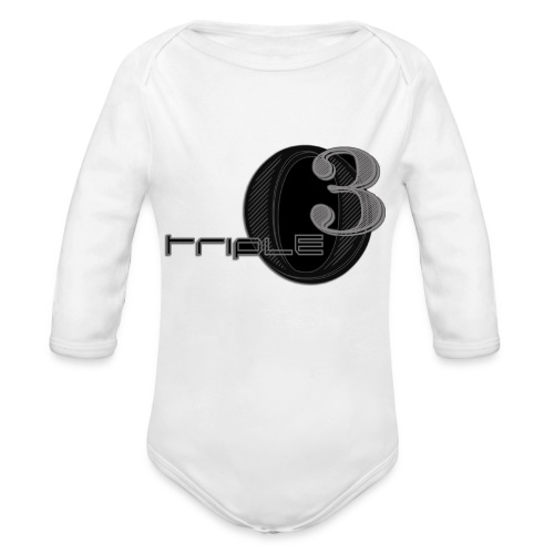 Triple 03 Logo - Organic Long Sleeve Baby Bodysuit
