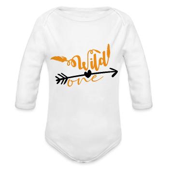 Arrow summer - Organic Long Sleeve Baby Bodysuit - white - Front