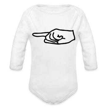 arrow - Organic Long Sleeve Baby Bodysuit - white - Front
