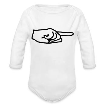 arrow - Organic Long Sleeve Baby Bodysuit - white - Front