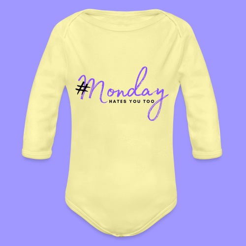 #Monday bright - Organic Long Sleeve Baby Bodysuit