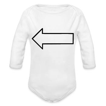 arrow - Organic Long Sleeve Baby Bodysuit - white - Front
