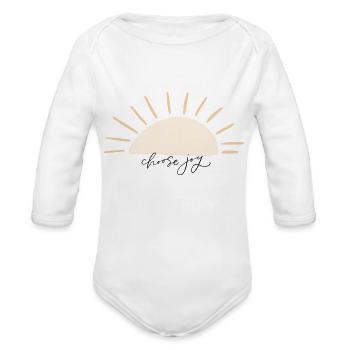 Choose Joy - Organic Long Sleeve Baby Bodysuit - white - Front