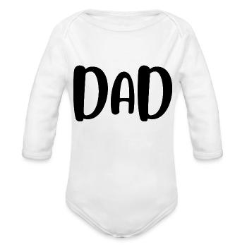 Dad Father Best Dad Forever - Organic Long Sleeve Baby Bodysuit - white - Front