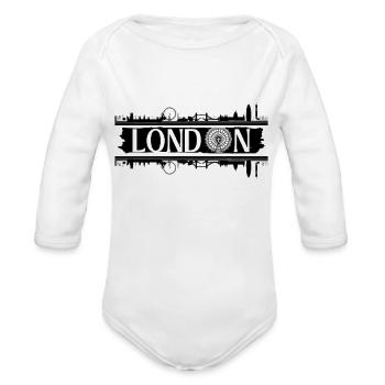 LONDON - Organic Long Sleeve Baby Bodysuit - white - Front