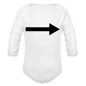 arrow - Organic Long Sleeve Baby Bodysuit - white - Front