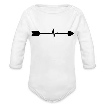 Arrow with love - Organic Long Sleeve Baby Bodysuit - white - Front