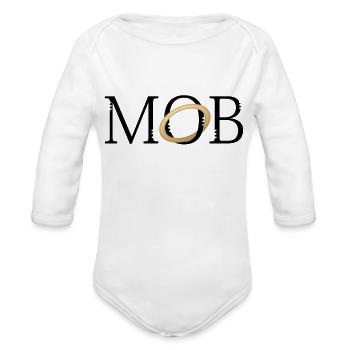 Married to the Mob - Organic Long Sleeve Baby Bodysuit - white - Front