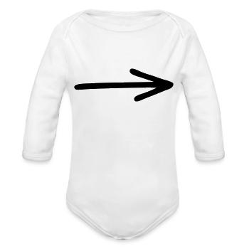 arrow - Organic Long Sleeve Baby Bodysuit - white - Front